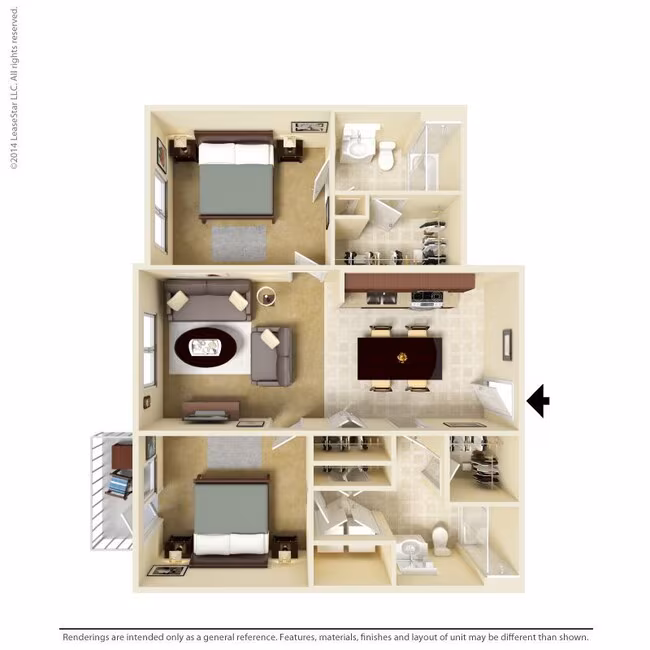 2 Bedroom 1206 floor plan